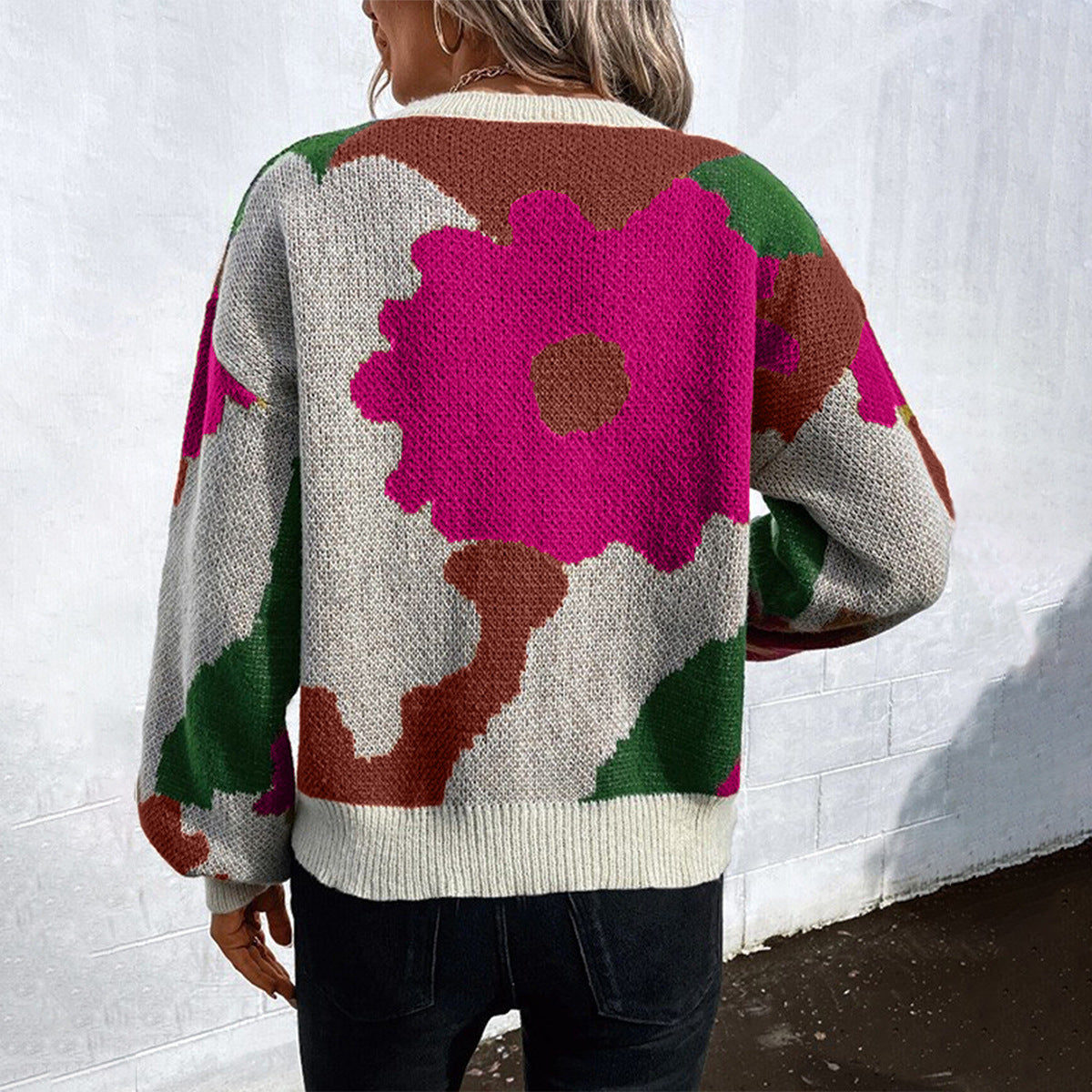 A Women's Long Sleeve Knitted Sweater