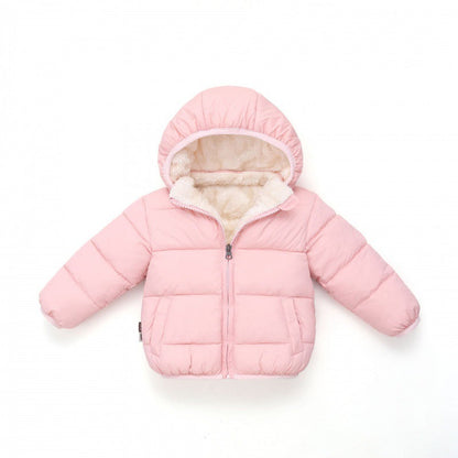 A children's down cotton-padded clothes, winter clothes, down boys and girls, small and medium-sized children's clothing, thick hat-off jacket, children's cotton-padded jacket