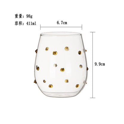 A glass drinking cup