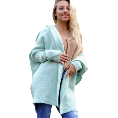 A hooded sweater jacket