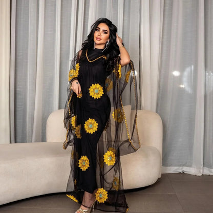 A lace embroidered dress