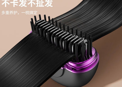 A Mini Hair Straightening Comb Wireless New Rechargeable Hair Straightener Portable Hair Care Home Styling Comb without Damaging Hair