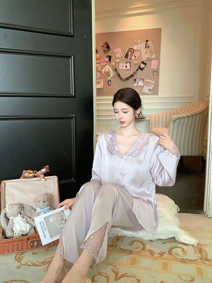 A silk long-sleeved suit