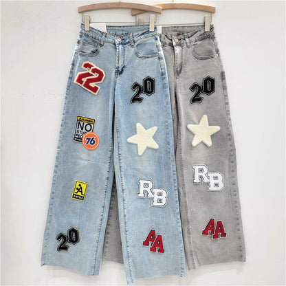 A decorative jeans trousers