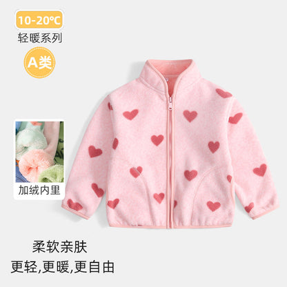 A children's warm fleece jacket for winter