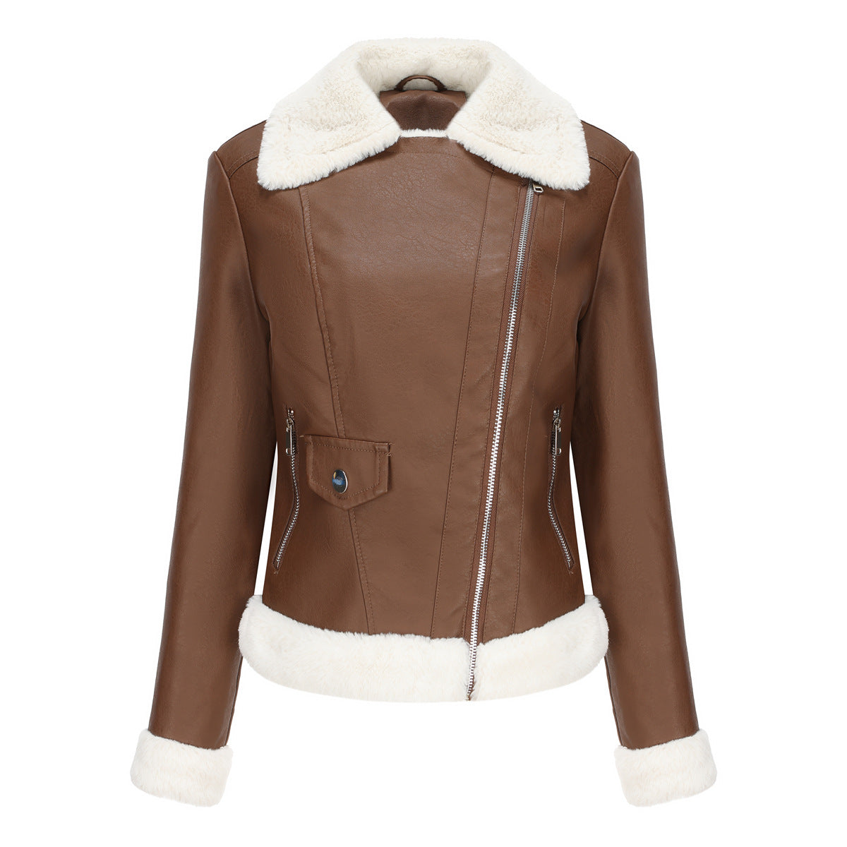 A women's leather jacket