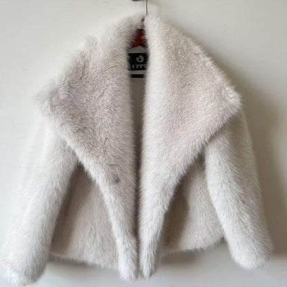 A faux fur coat