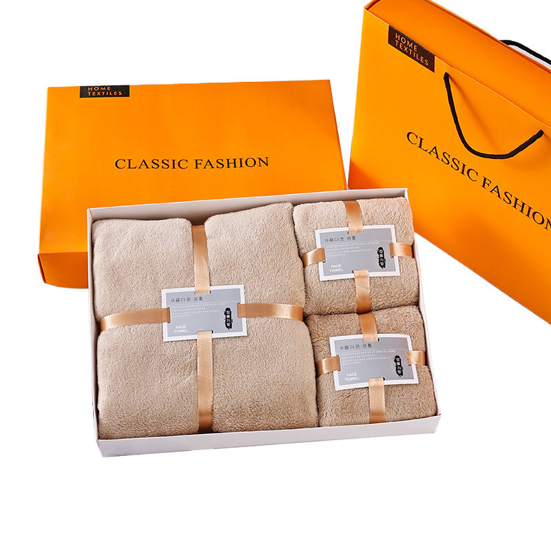 A towel bath towel three-piece gift set