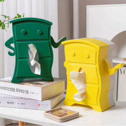 A tissue storage box