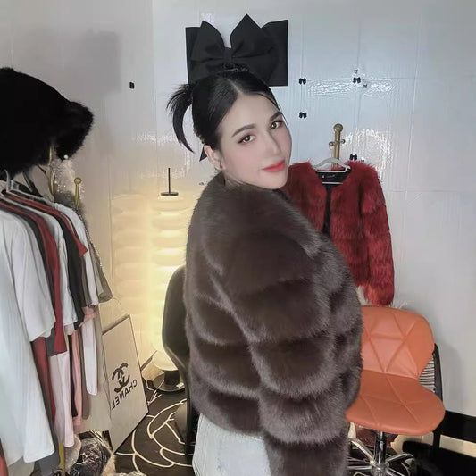 A warm faux fur jacket