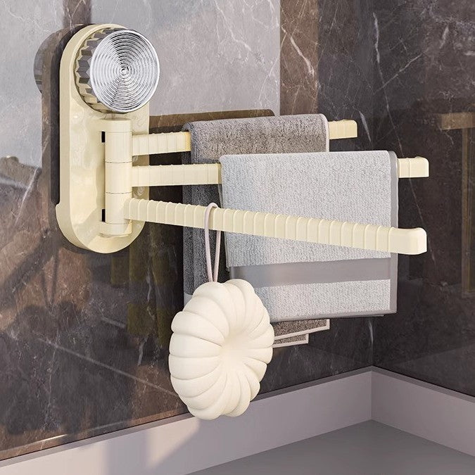 A suction cup rotating towel rack