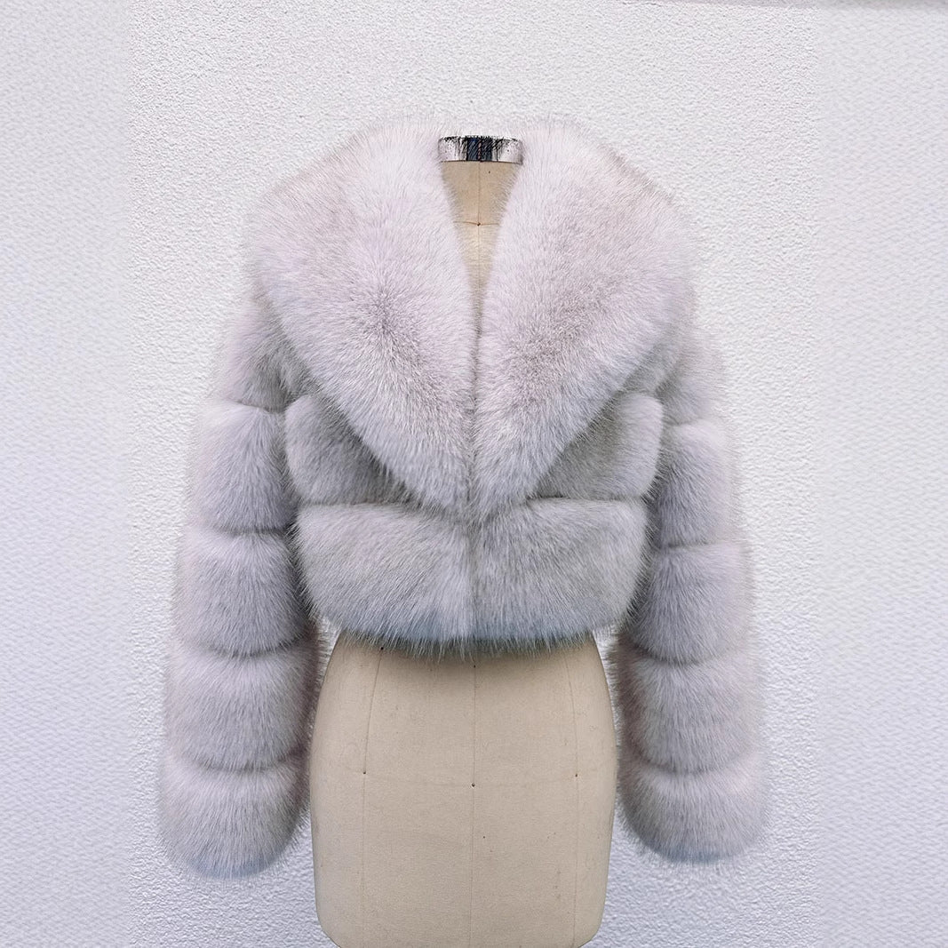 A faux fur coat