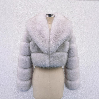 A faux fur coat