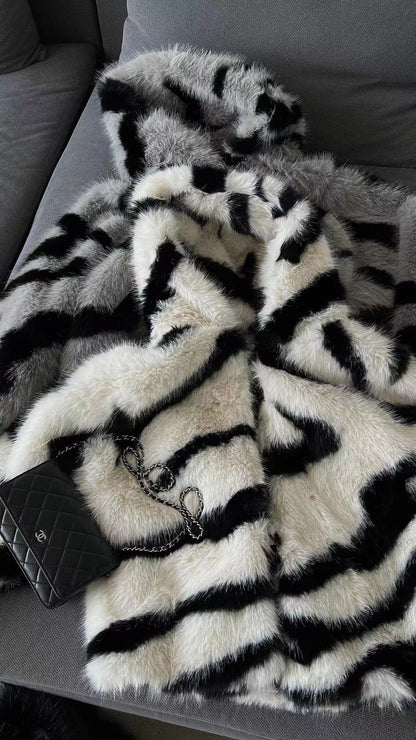 A faux fur coat