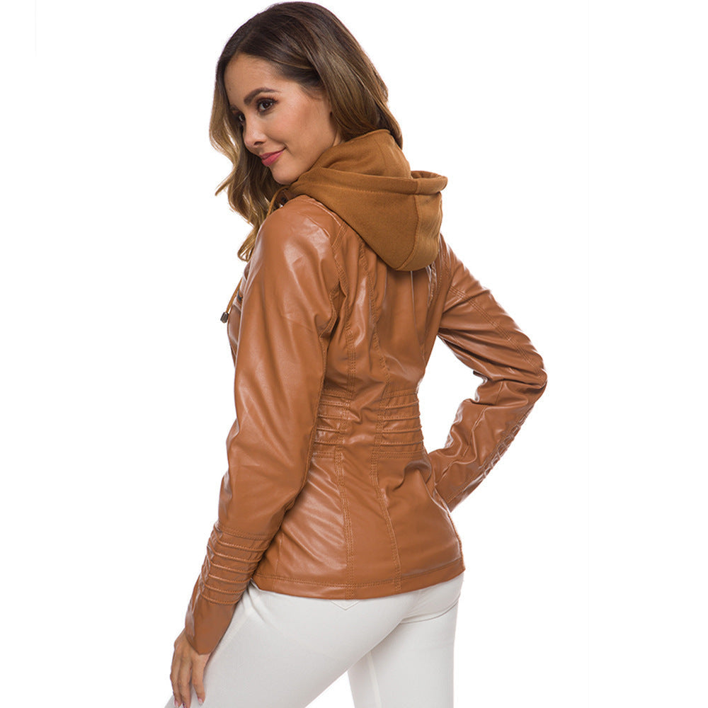 A women's leather jacket