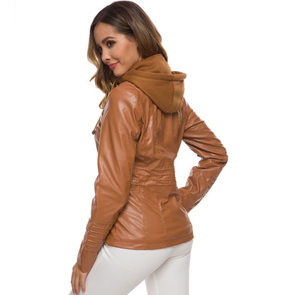 A women's leather jacket