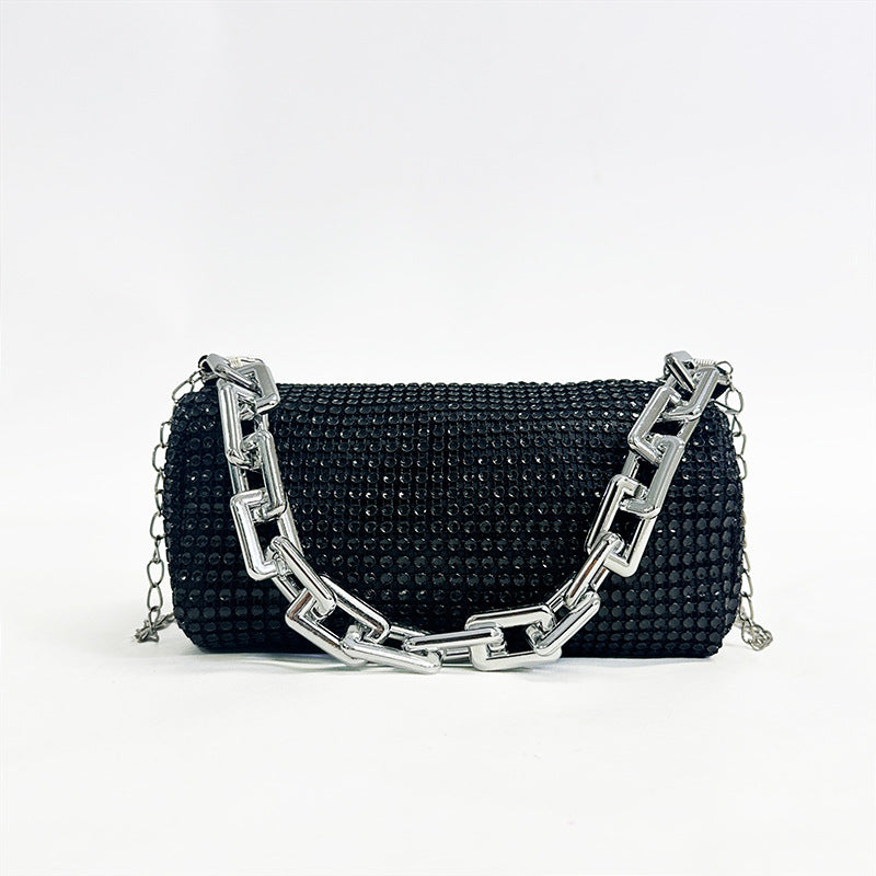 A mesh drill chain bag women's new spring personalized foreign style explosion single shoulder niche dinner bag women