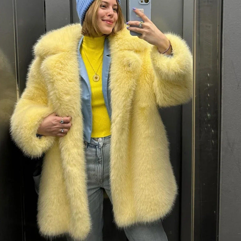 A faux fur coat