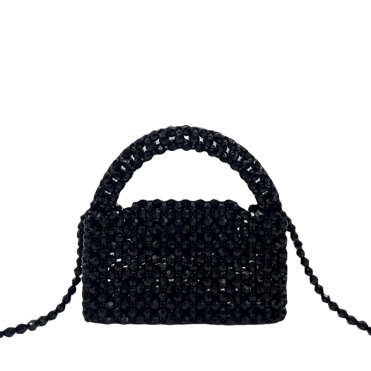 A simple premium retro champagne small mobile phone bag homemade heavy industry oblique span portable woven beaded bag DIY material bag