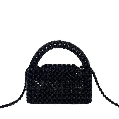 A simple premium retro champagne small mobile phone bag homemade heavy industry oblique span portable woven beaded bag DIY material bag