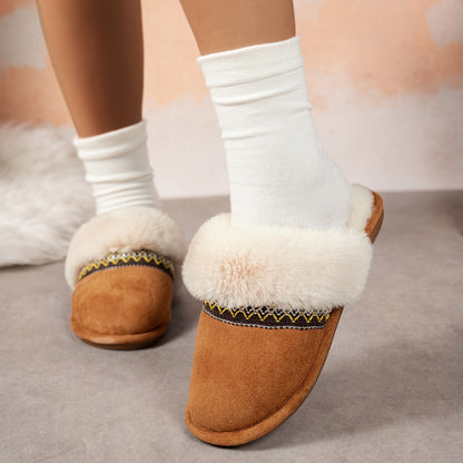 A thermal plush slippers