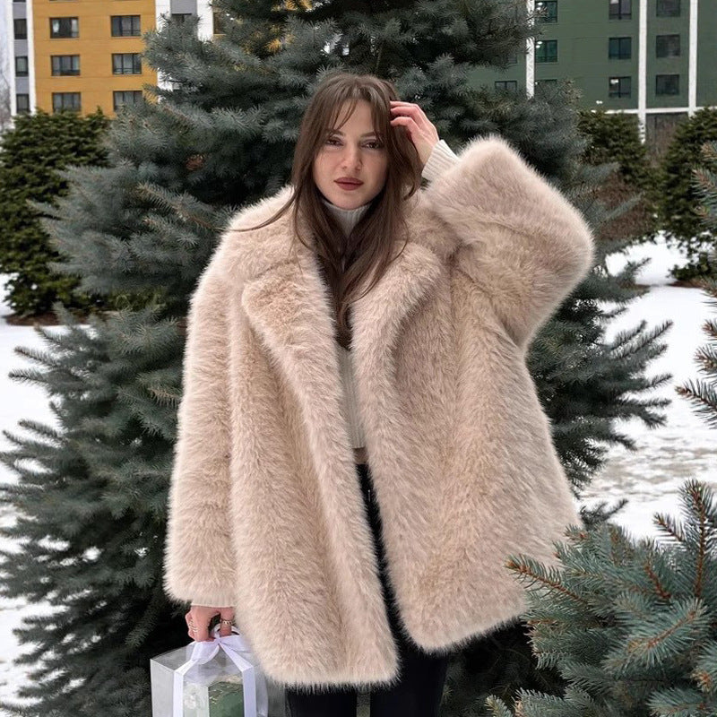 A faux fur coat