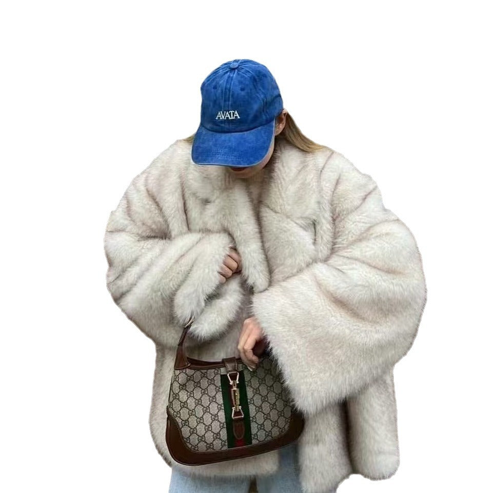 A faux fur coat
