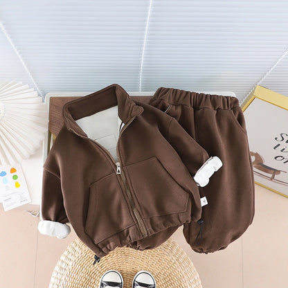 A children's long-sleeved suit