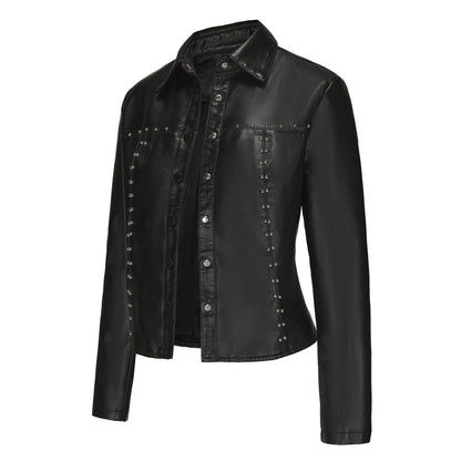A women's leather jacket