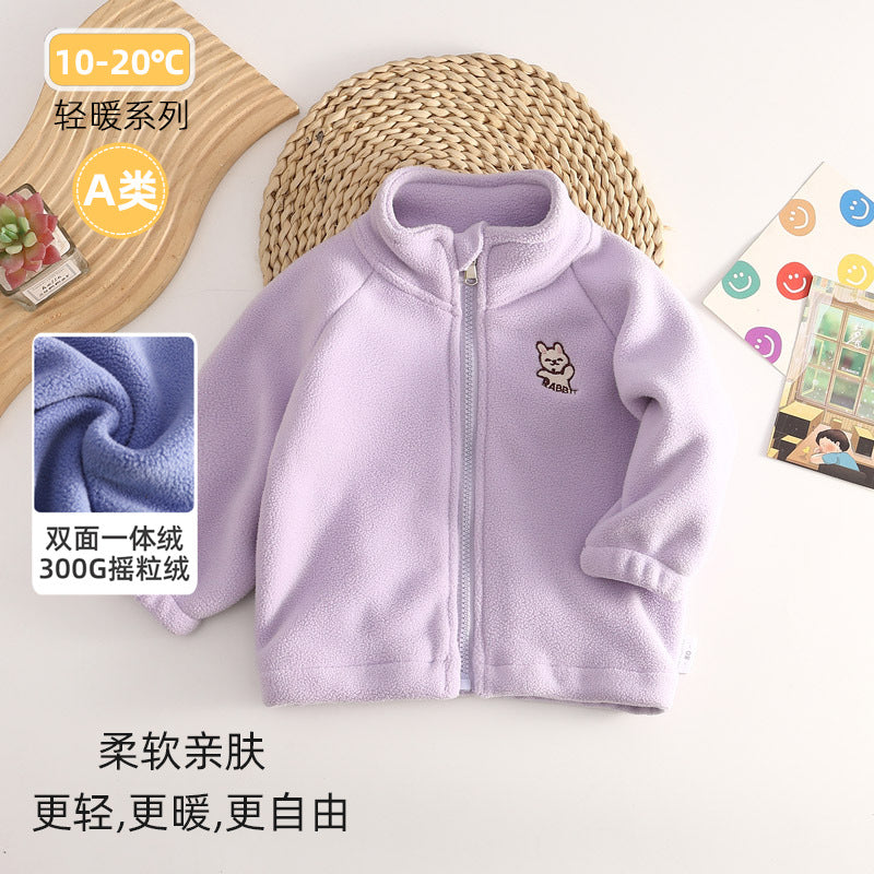 A children's warm fleece jacket for winter