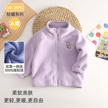 A children's warm fleece jacket for winter