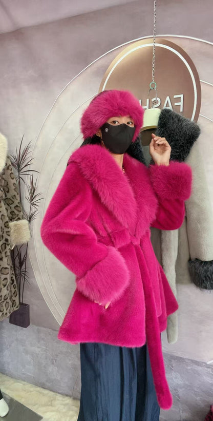 A  imitation fox fur plush coat high fashion version