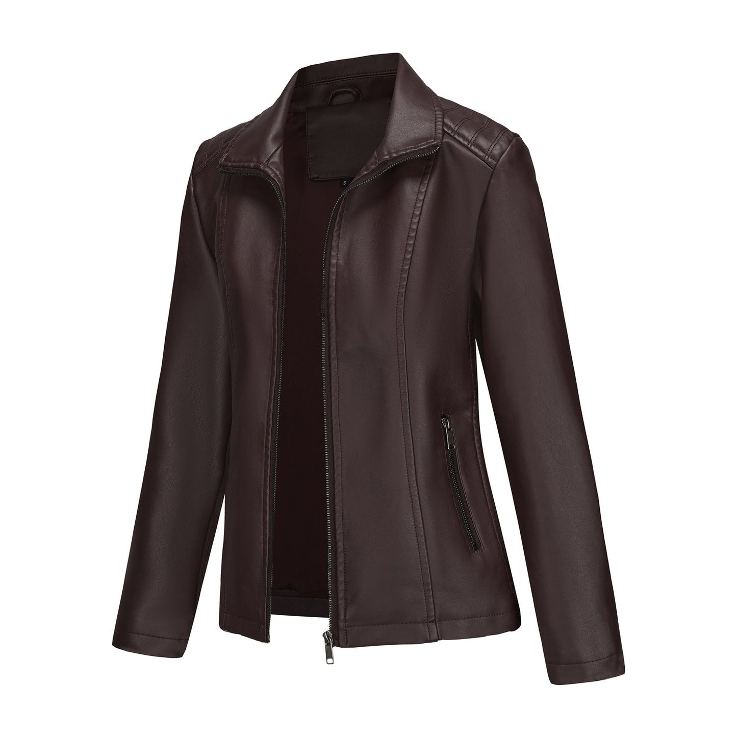 A women's leather jacket