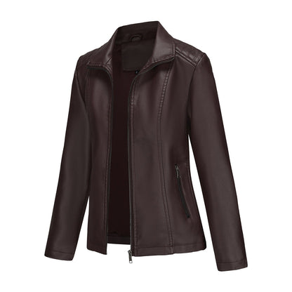 A women's leather jacket