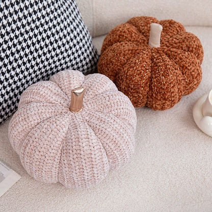 A wool pumpkin throw pillow decorative ornament