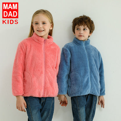 A children's warm fleece jacket for winter