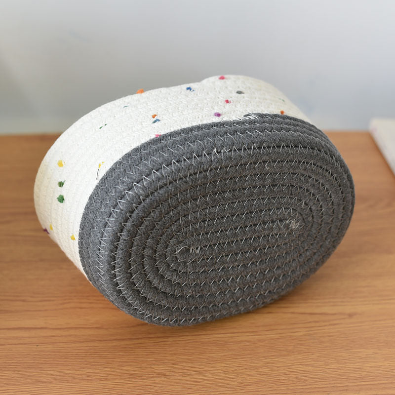 A cotton woven storage basket