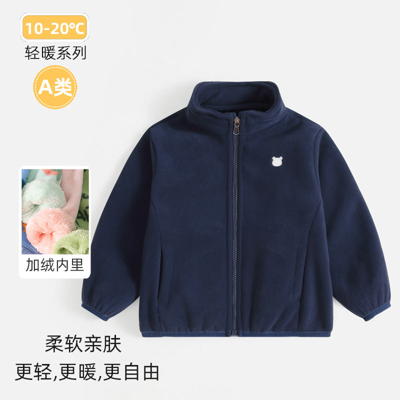 A children's warm fleece jacket for winter