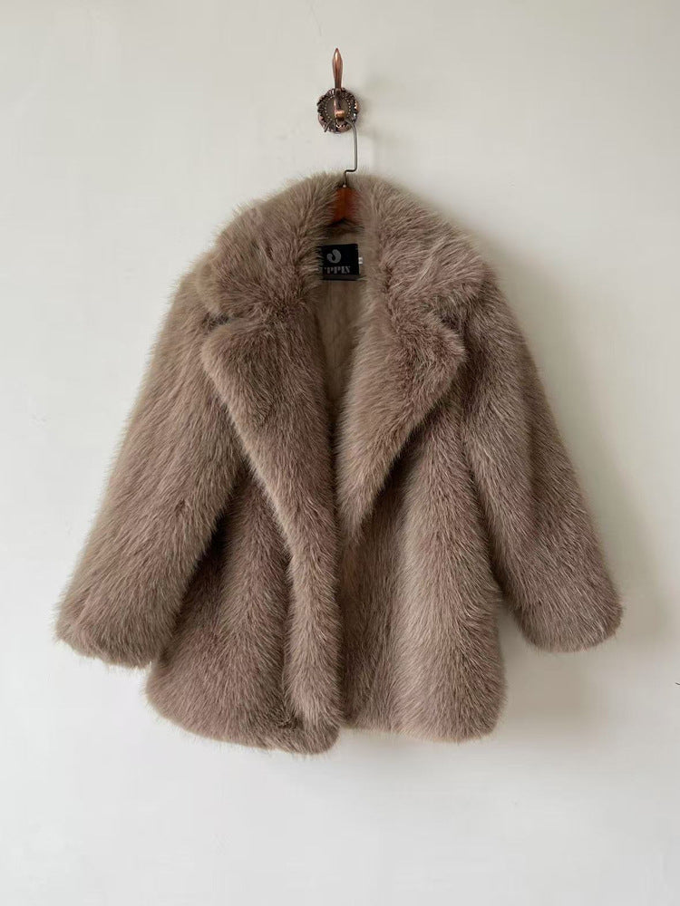 A faux fur coat