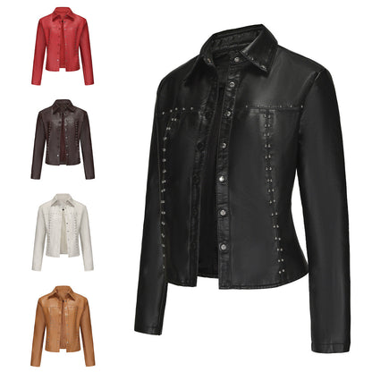 A women's leather jacket
