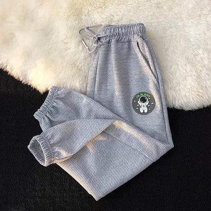 B2-m15 Boys Pants Spring and Summer cotton Thin Waffle Casual Children's Sweatpants - Mixbatch