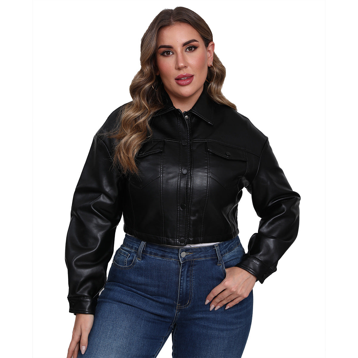 A women's leather jacket