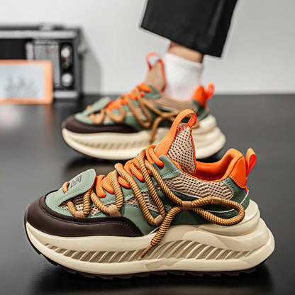 A summer men's shoes breathable mesh thick sole