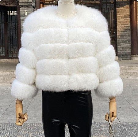 A warm faux fur jacket