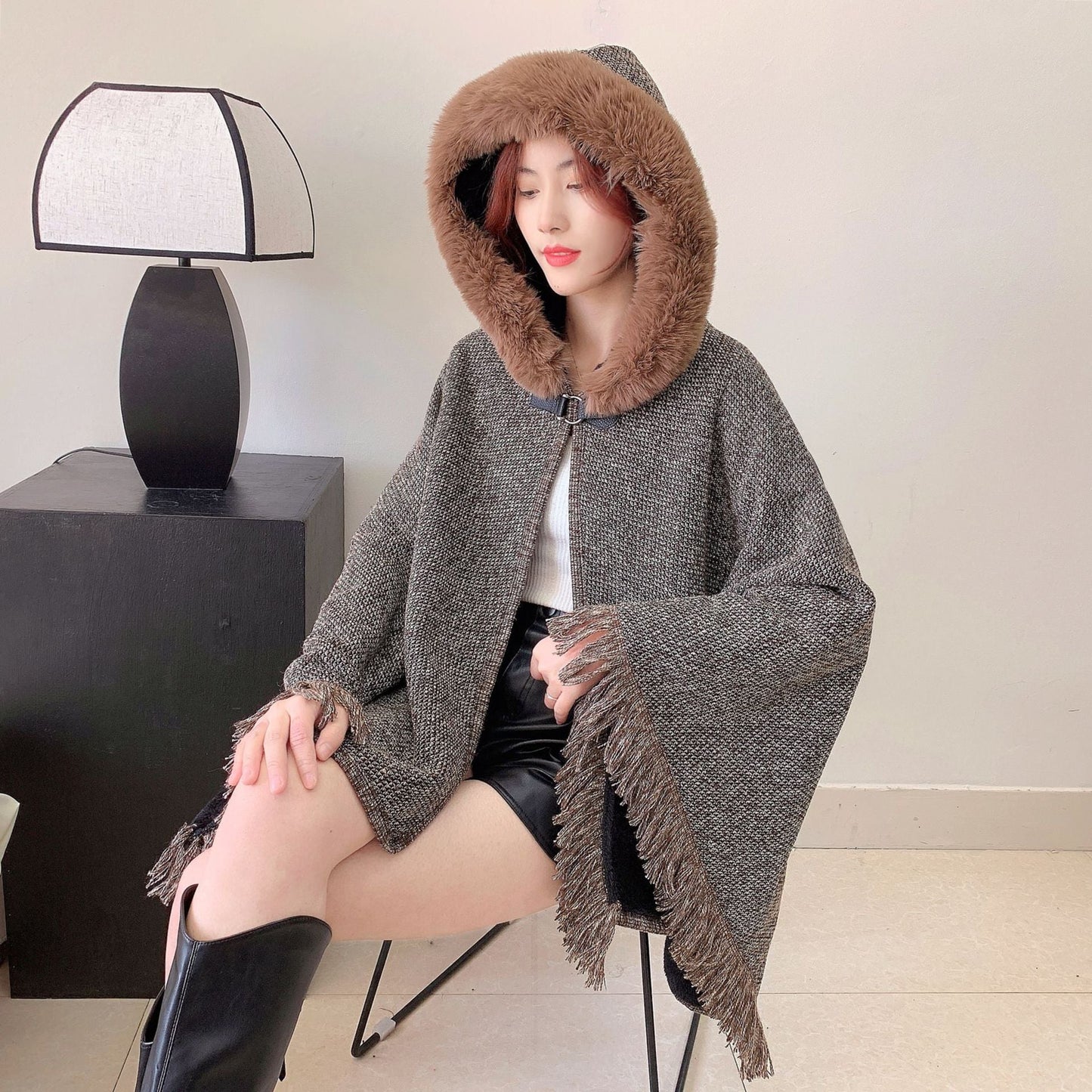 A faux fur jacket
