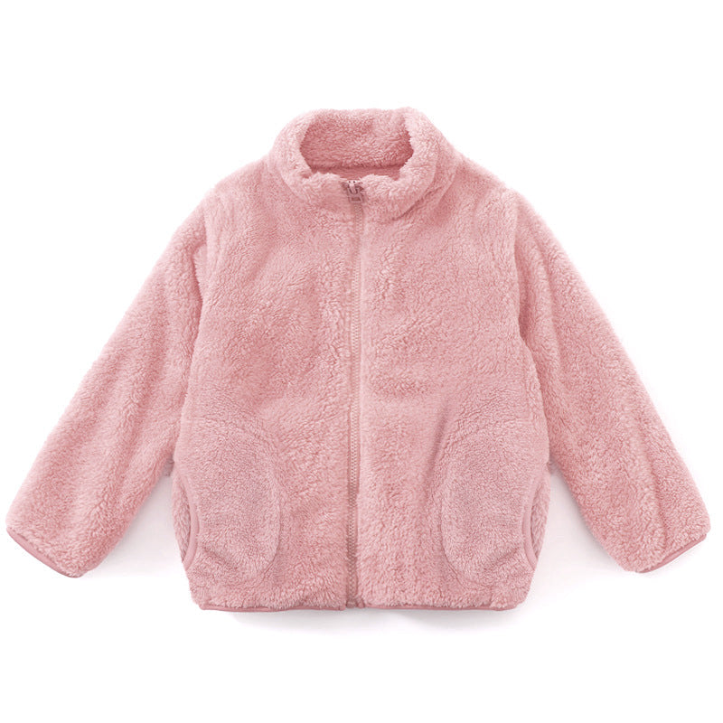 A children's warm fleece jacket for winter