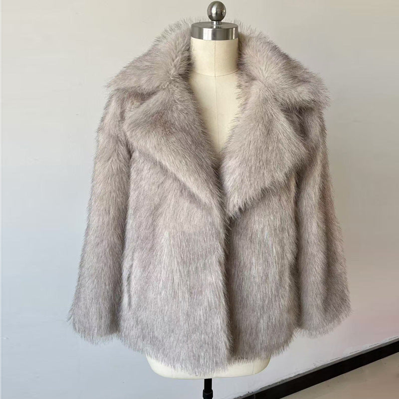 A faux fur coat