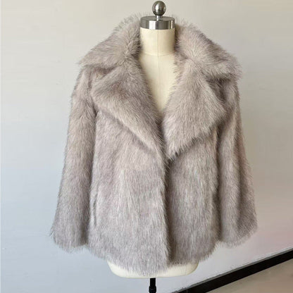 A faux fur coat