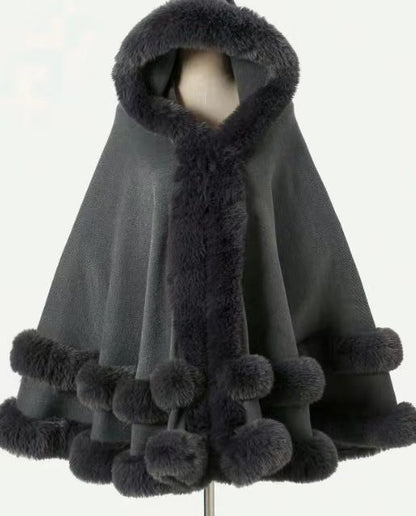 A new loose fur collar shawl
