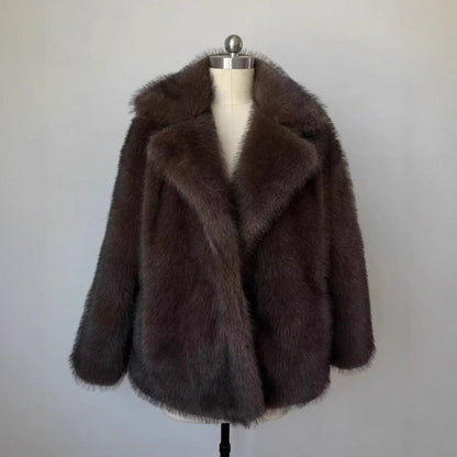 A faux fur coat